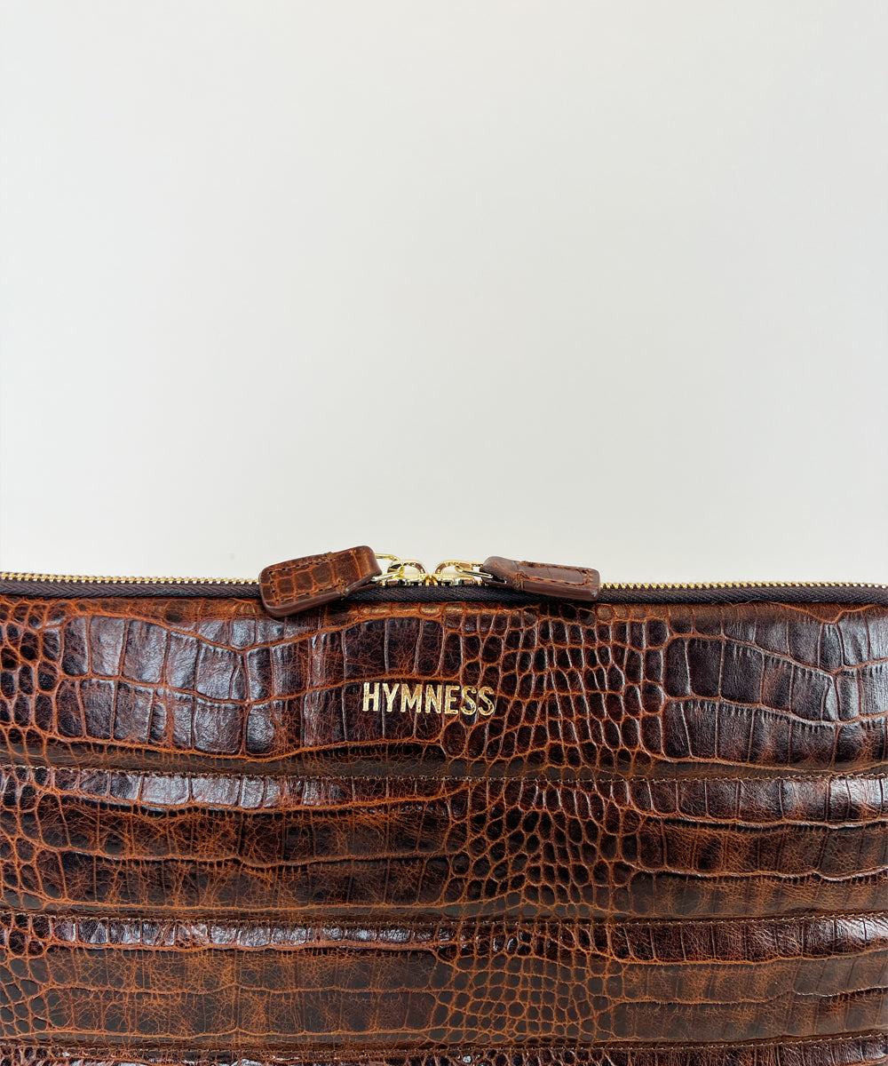 Lora Computer Sleeve 13-14"- D105 Brown Croco